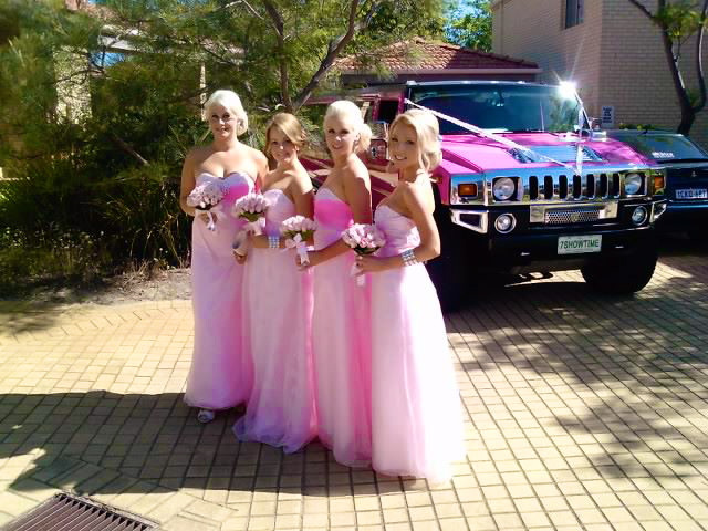 pink hummer wedding